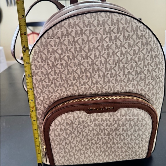 Michael Kors Tan and Brown Logo Backpack main image 2